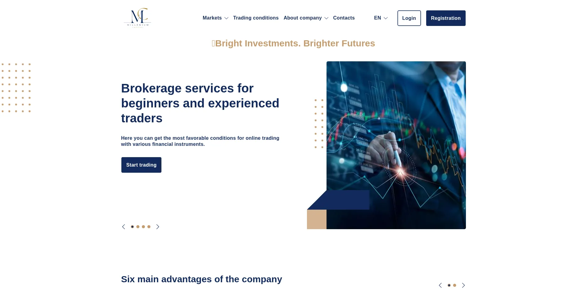 Website screenshot of Milleniumbusiness-capitals.com