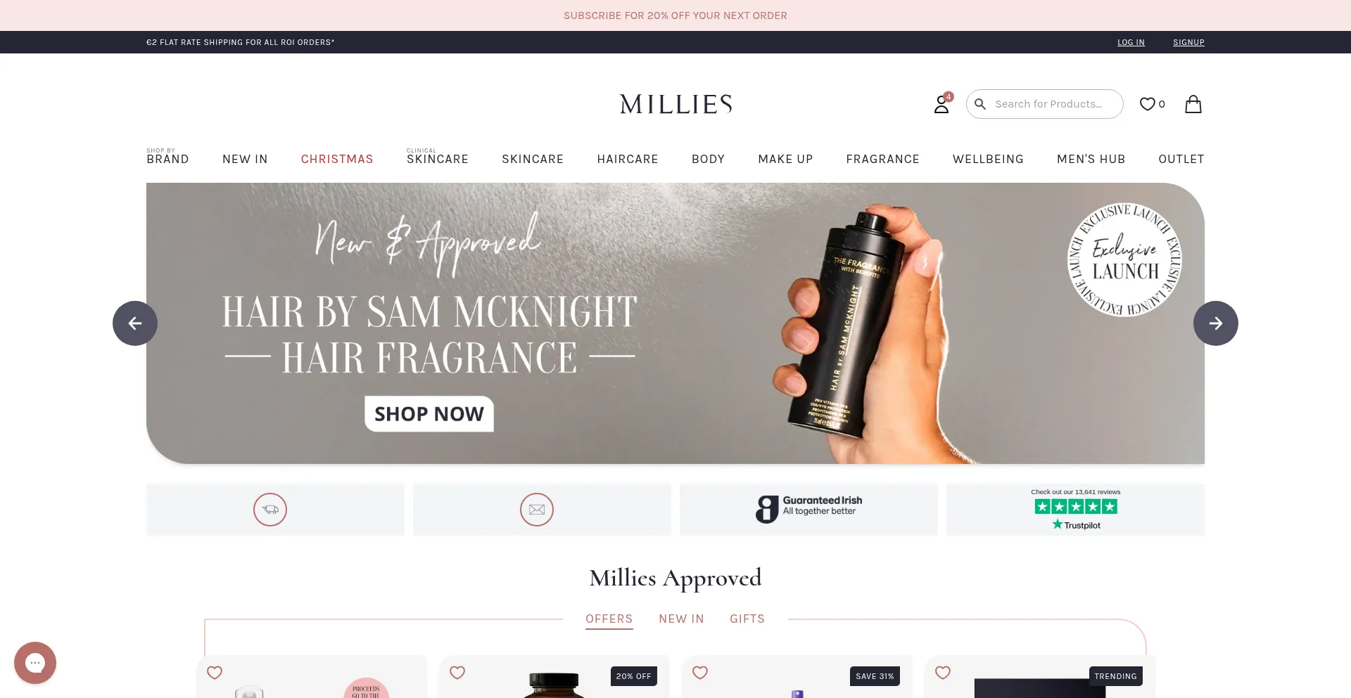 Millies.ie Screenshot