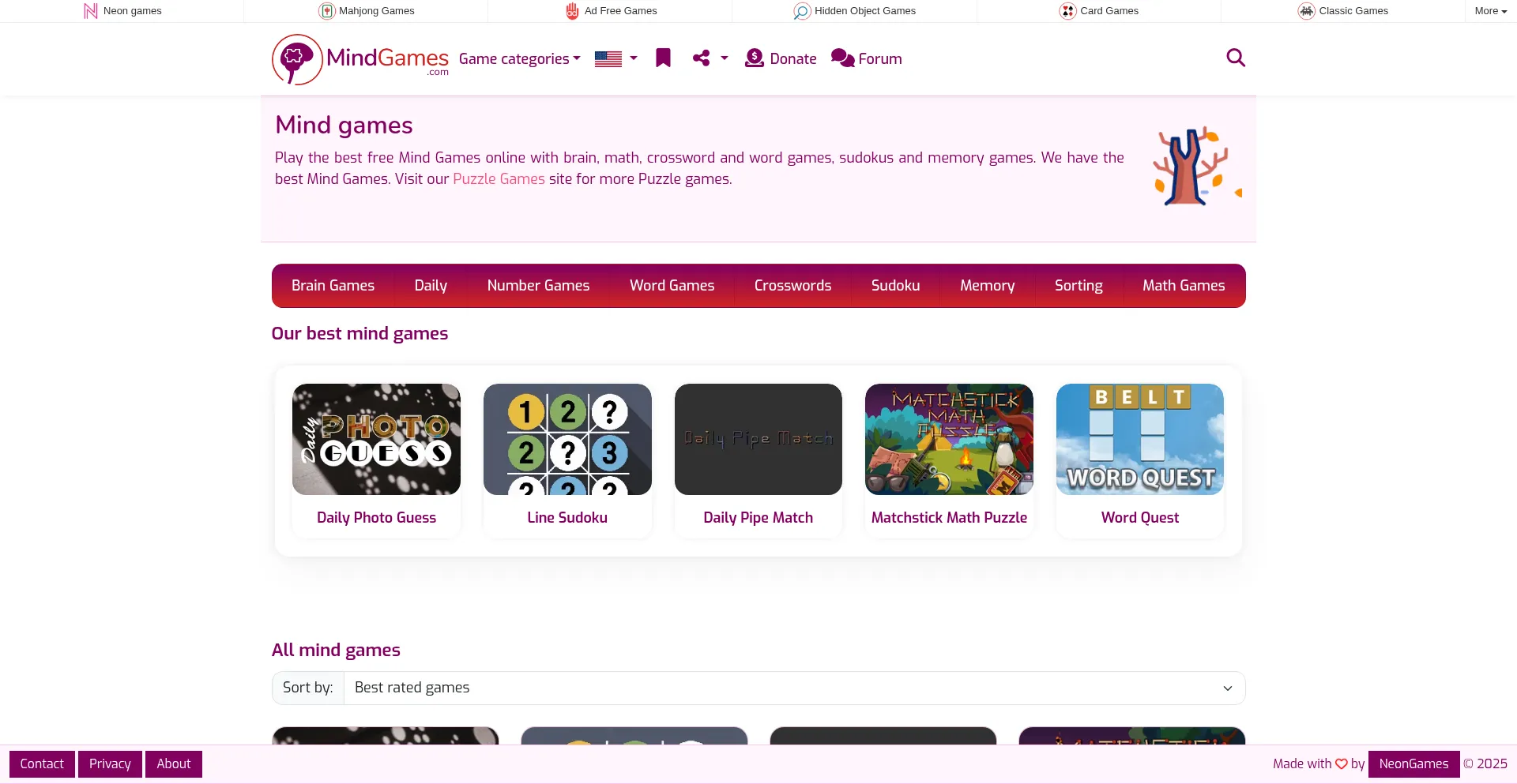 Mindgames.com Screenshot