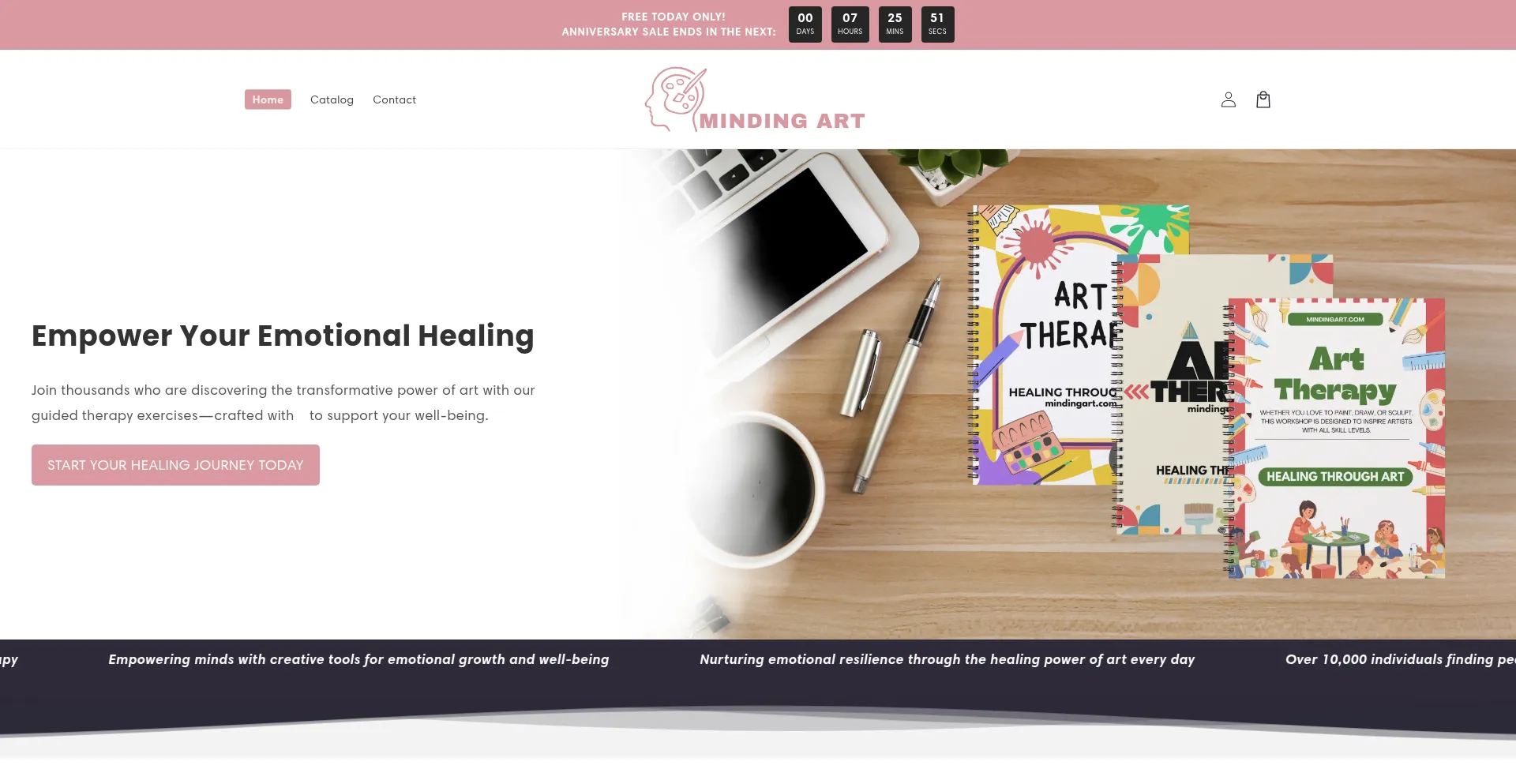 Website screenshot of Mindingart.com