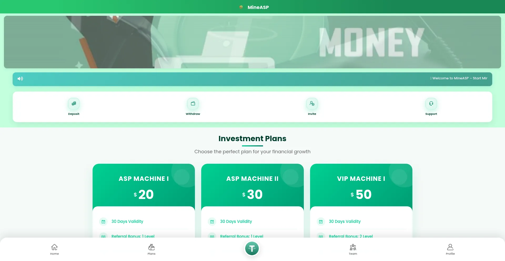 Mineasp.com Screenshot