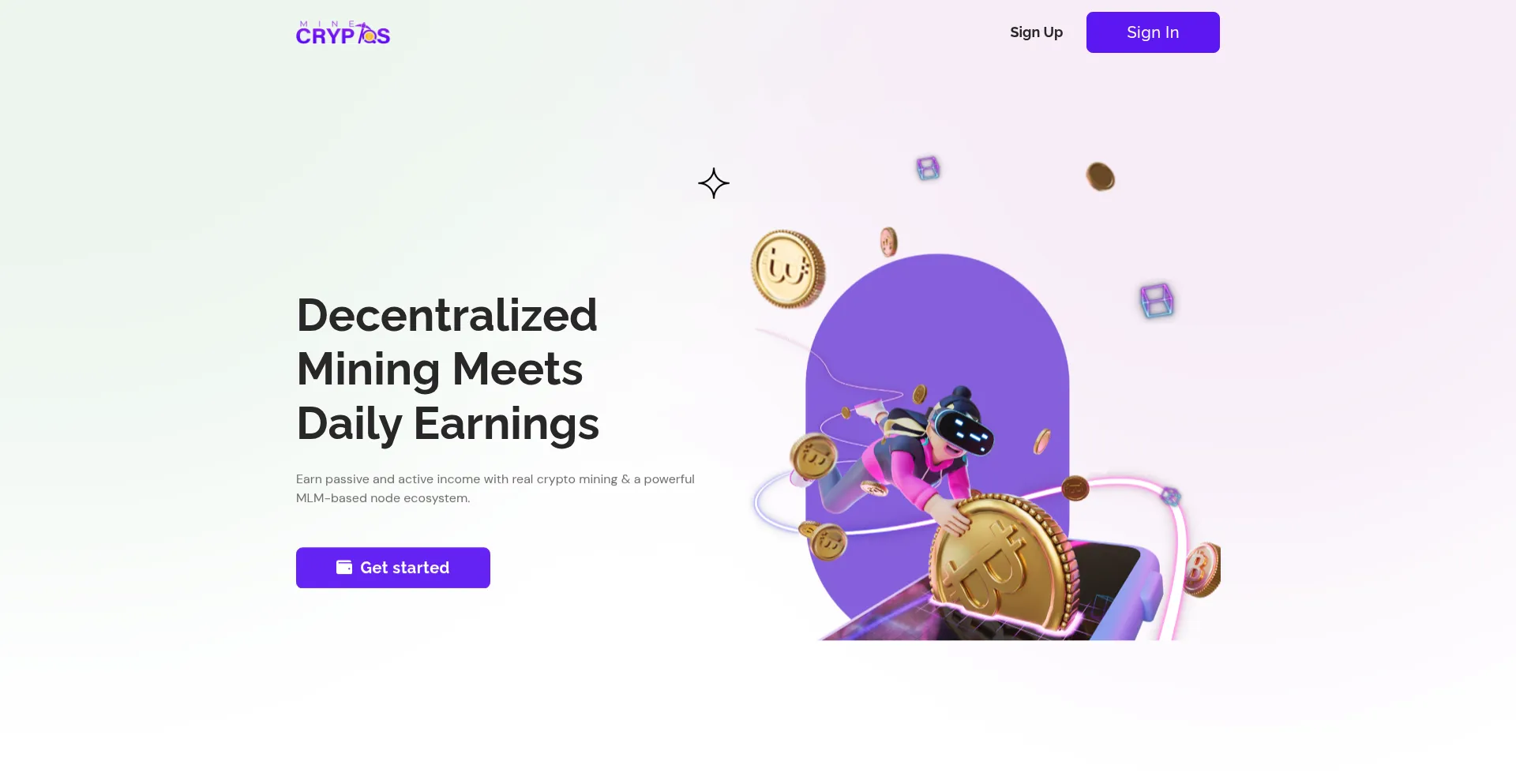 Website screenshot of Minecryptos.com