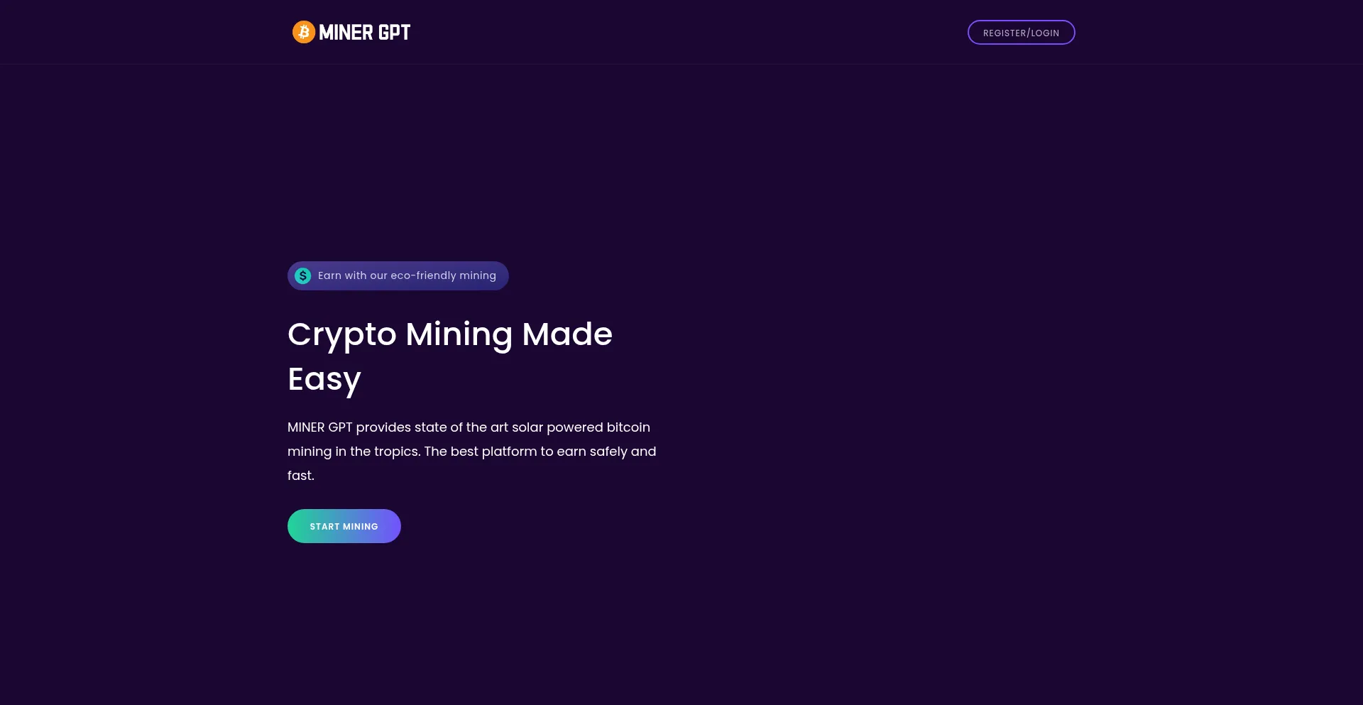Website screenshot of Minergpt.org