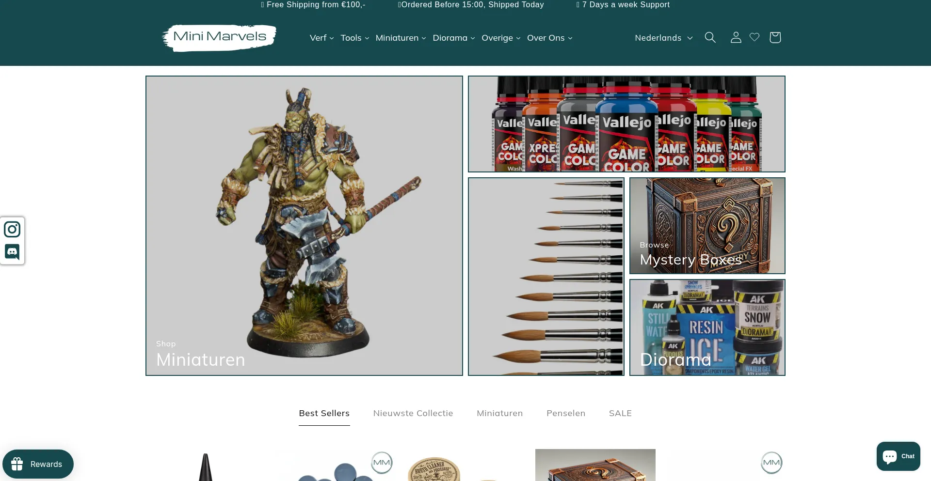 Website screenshot of Mini-marvels.nl