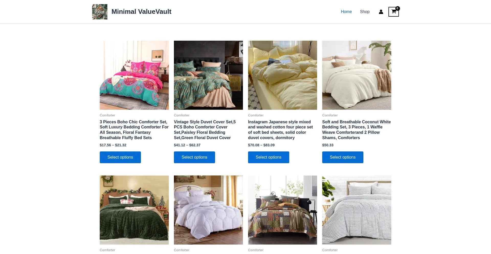 Website screenshot of Minimalvalue.shop