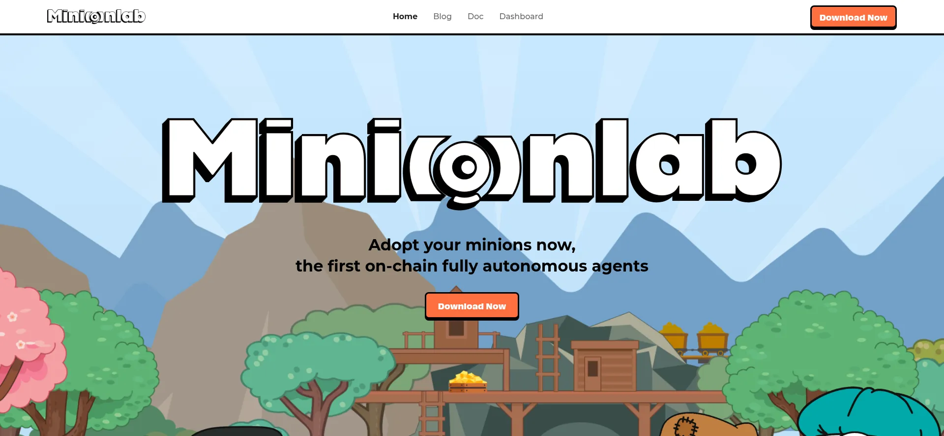 Website screenshot of Minionlab.ai
