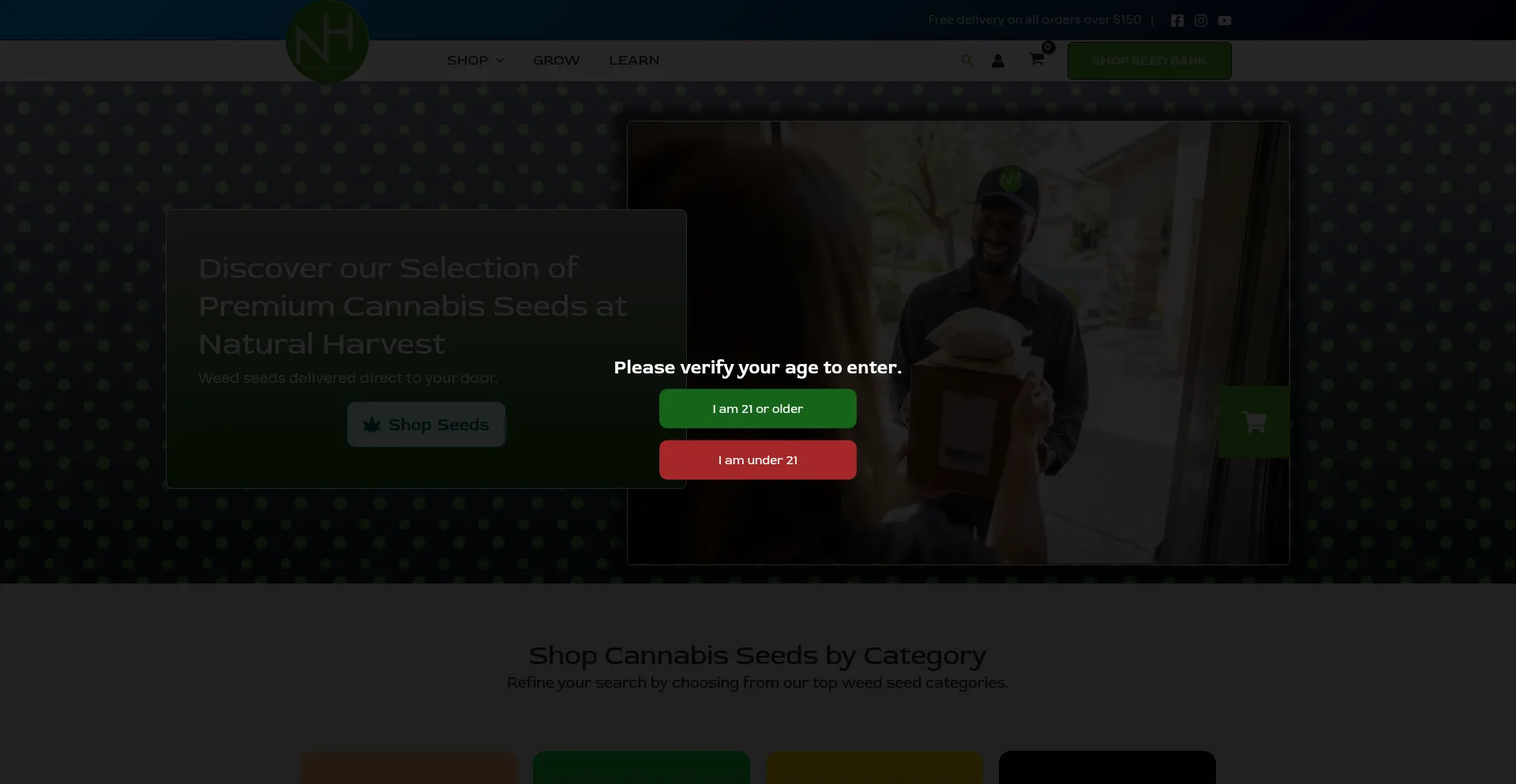 Website screenshot of Minnesotacannabisseeds.com