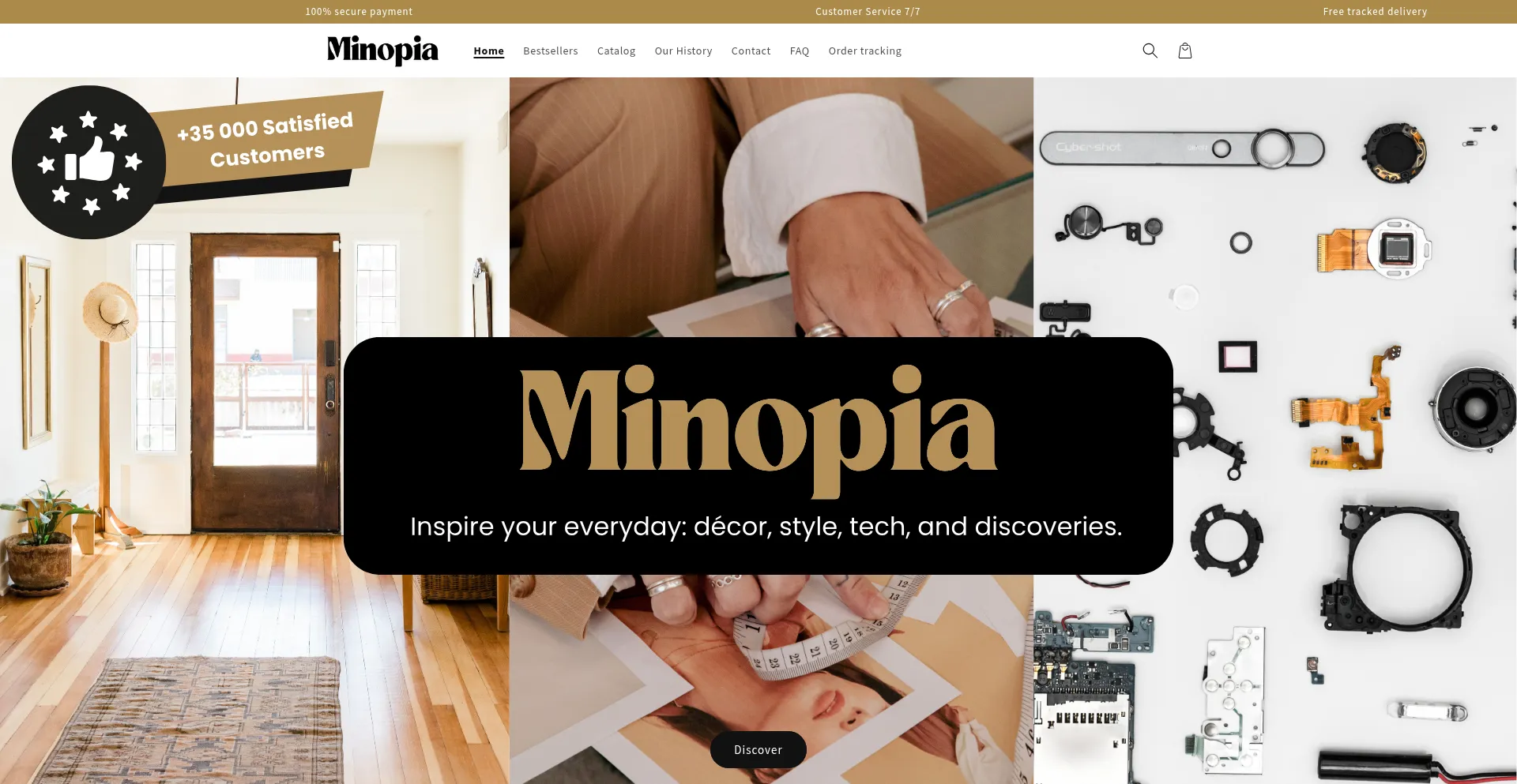 Website screenshot of Minopia.com