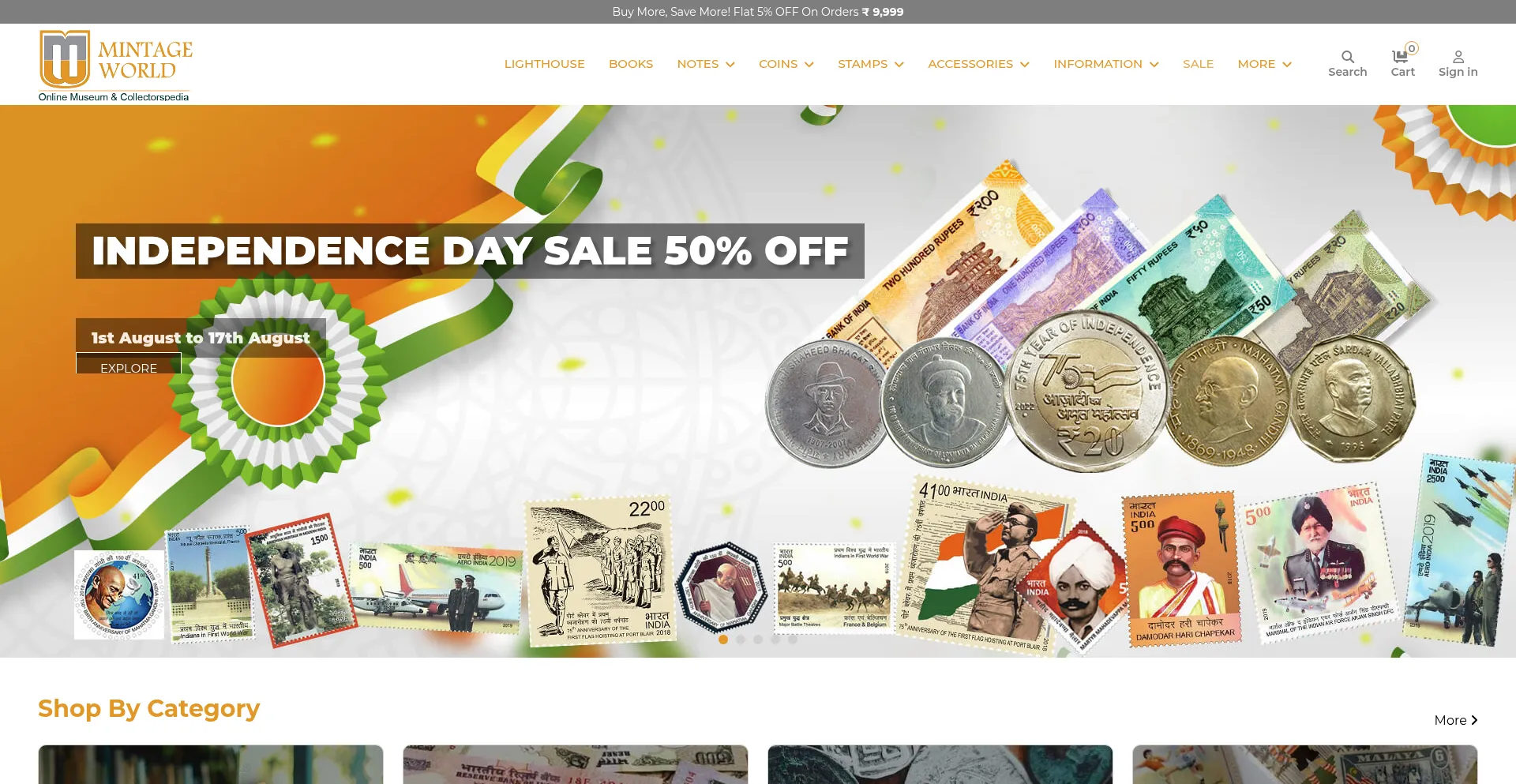 Website screenshot of Mintageworld.com