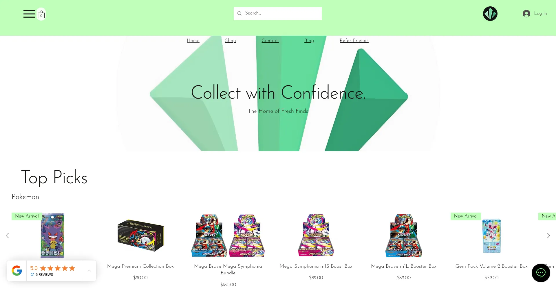 Website screenshot of Mintcardco.com