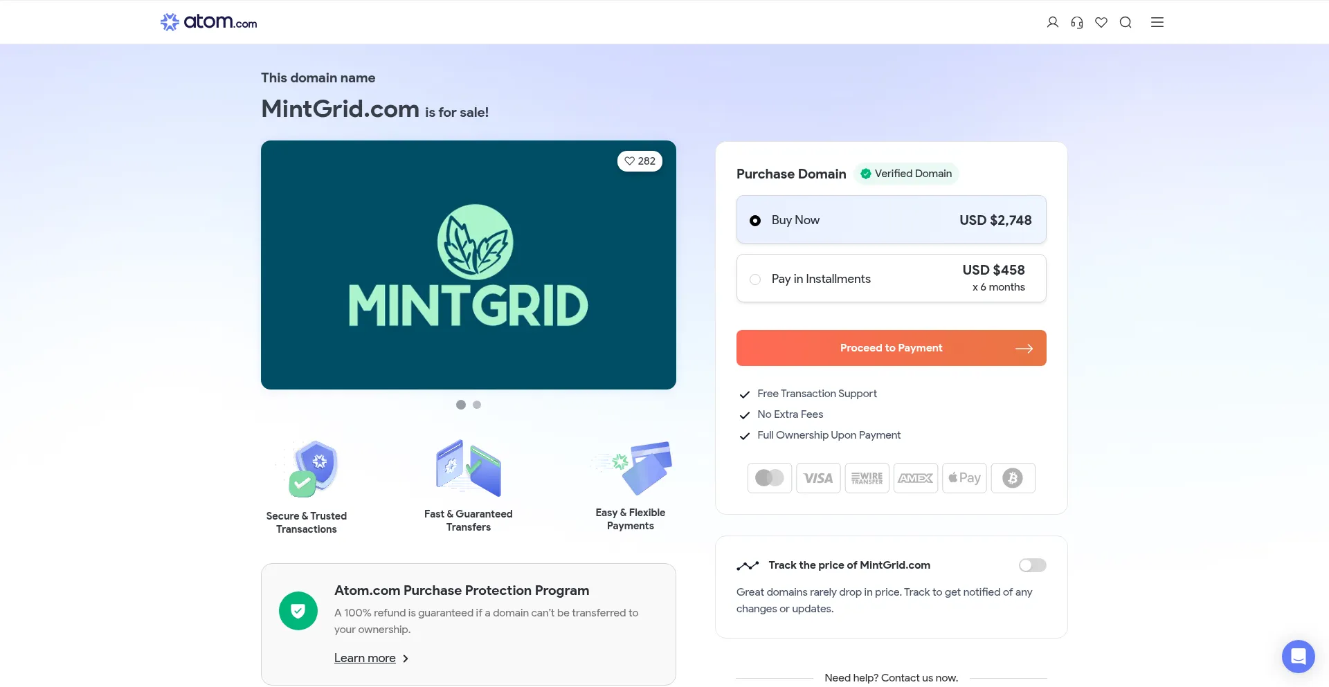 Website screenshot of Mintgrid.com