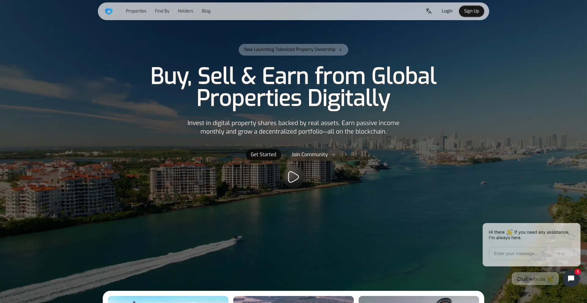 Website screenshot of Mintland.io