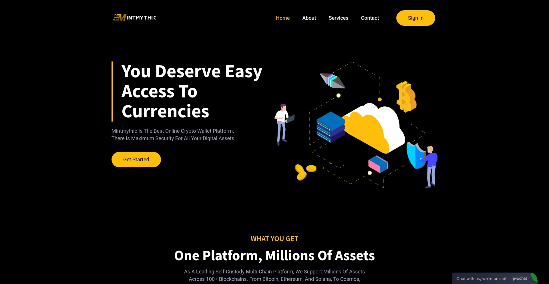 Website screenshot of Mintmythic.com
