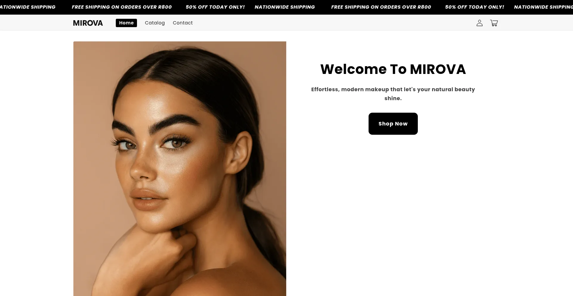 Website screenshot of Mirova.co.za