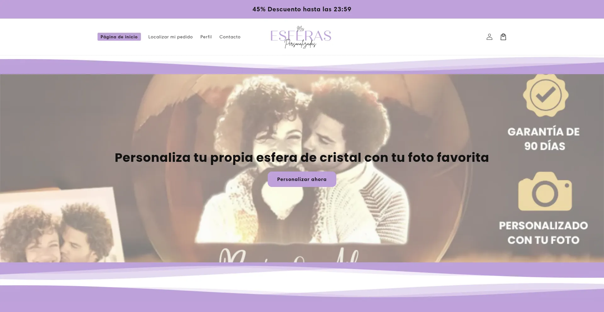 Website screenshot of Misesferaspersonalizadas.com
