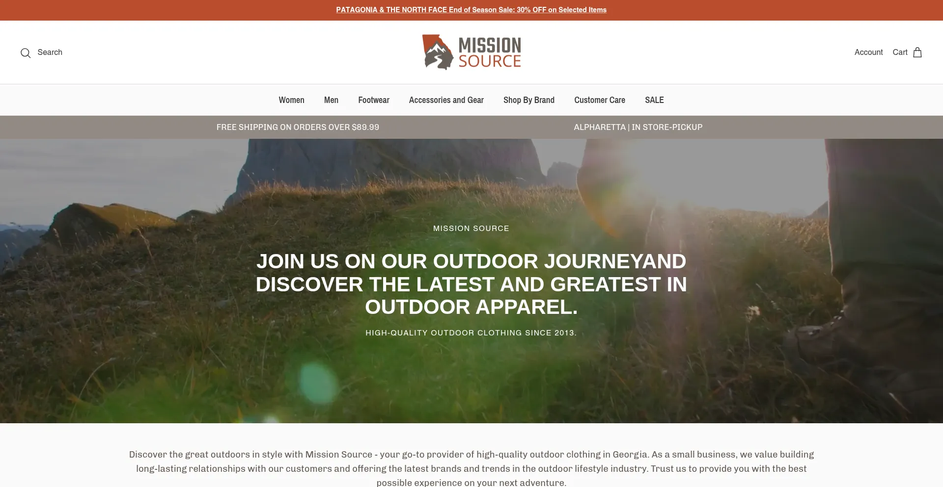 Website screenshot of Mission-source.com