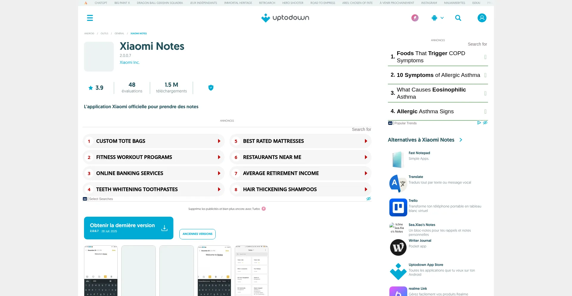 ¿És Seguro y Confiable Miui-notes.fr.uptodown.com?