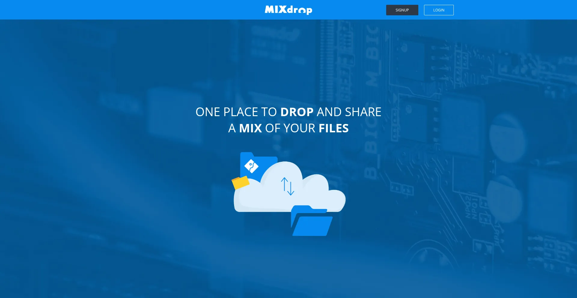 Website screenshot of Mixdrop.sn