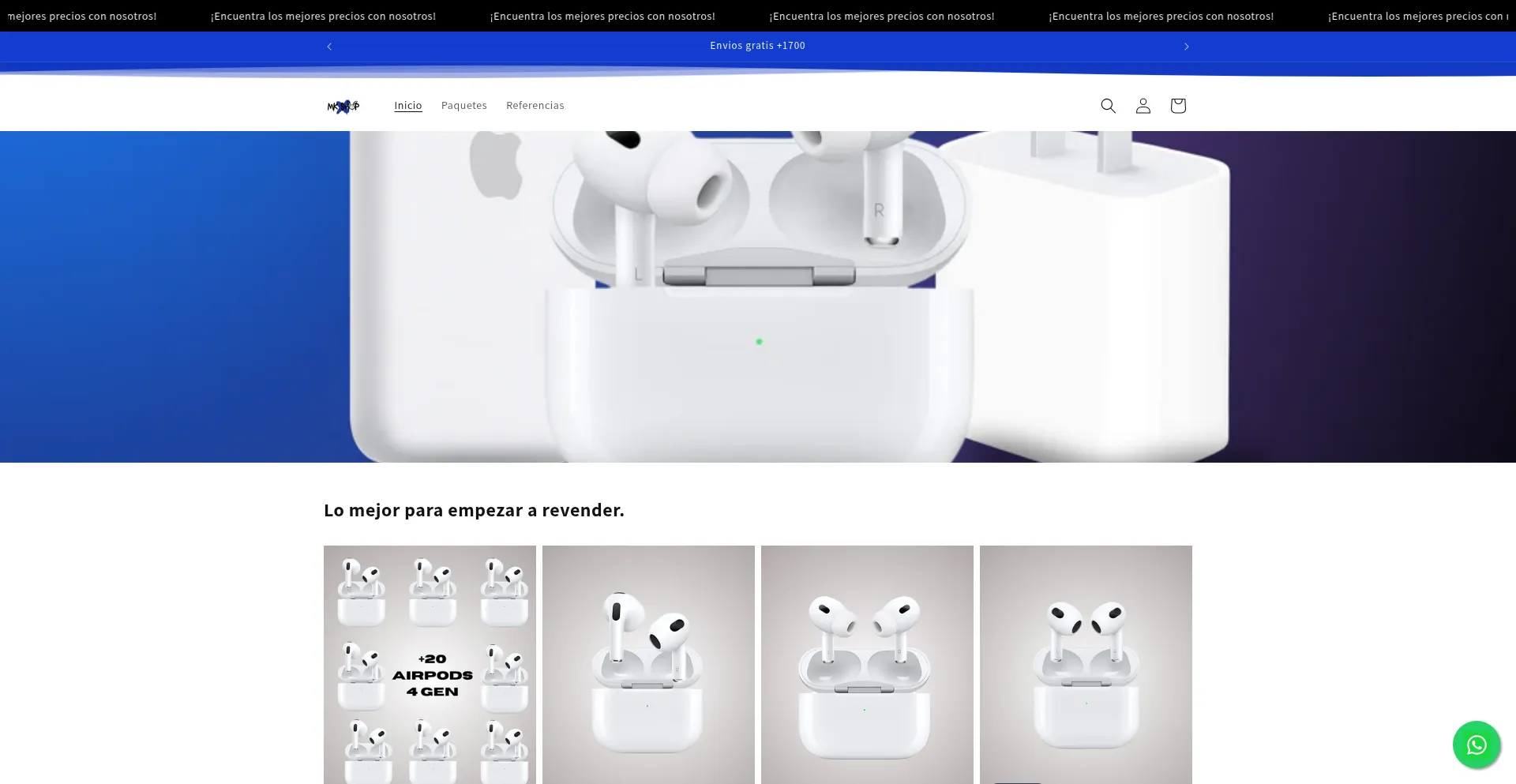 Website screenshot of Mkshop.com.mx