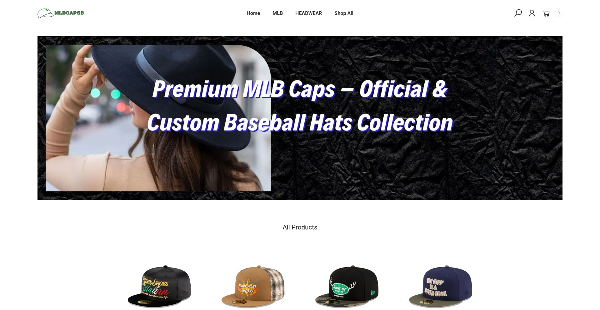 Website screenshot of Mlbcapss.com