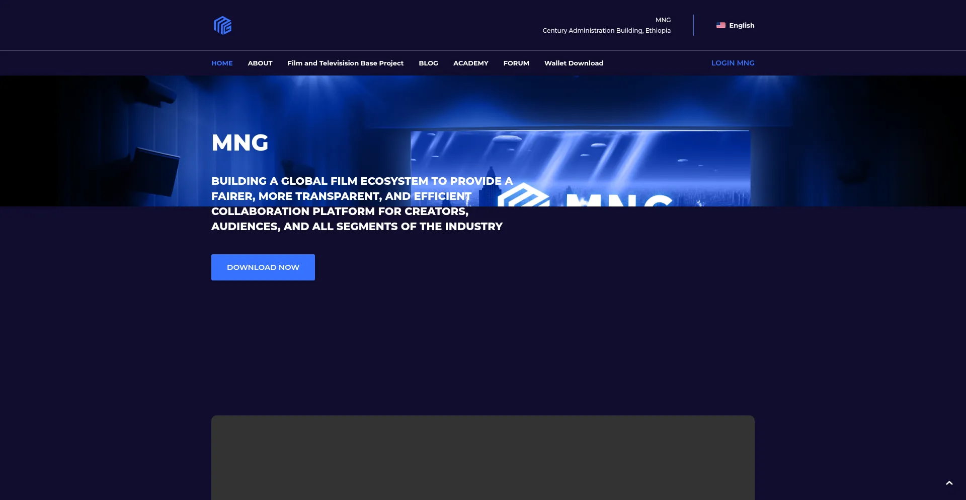 Website screenshot of Mngfilmh.com