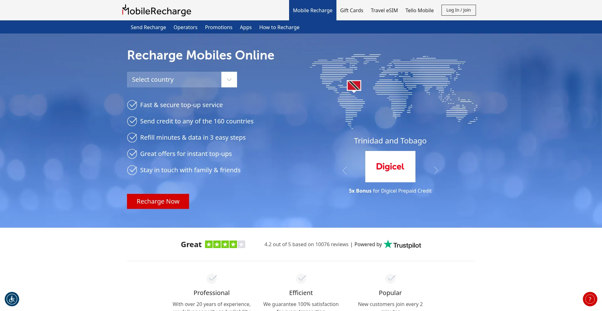 Mobilerecharge.com Screenshot