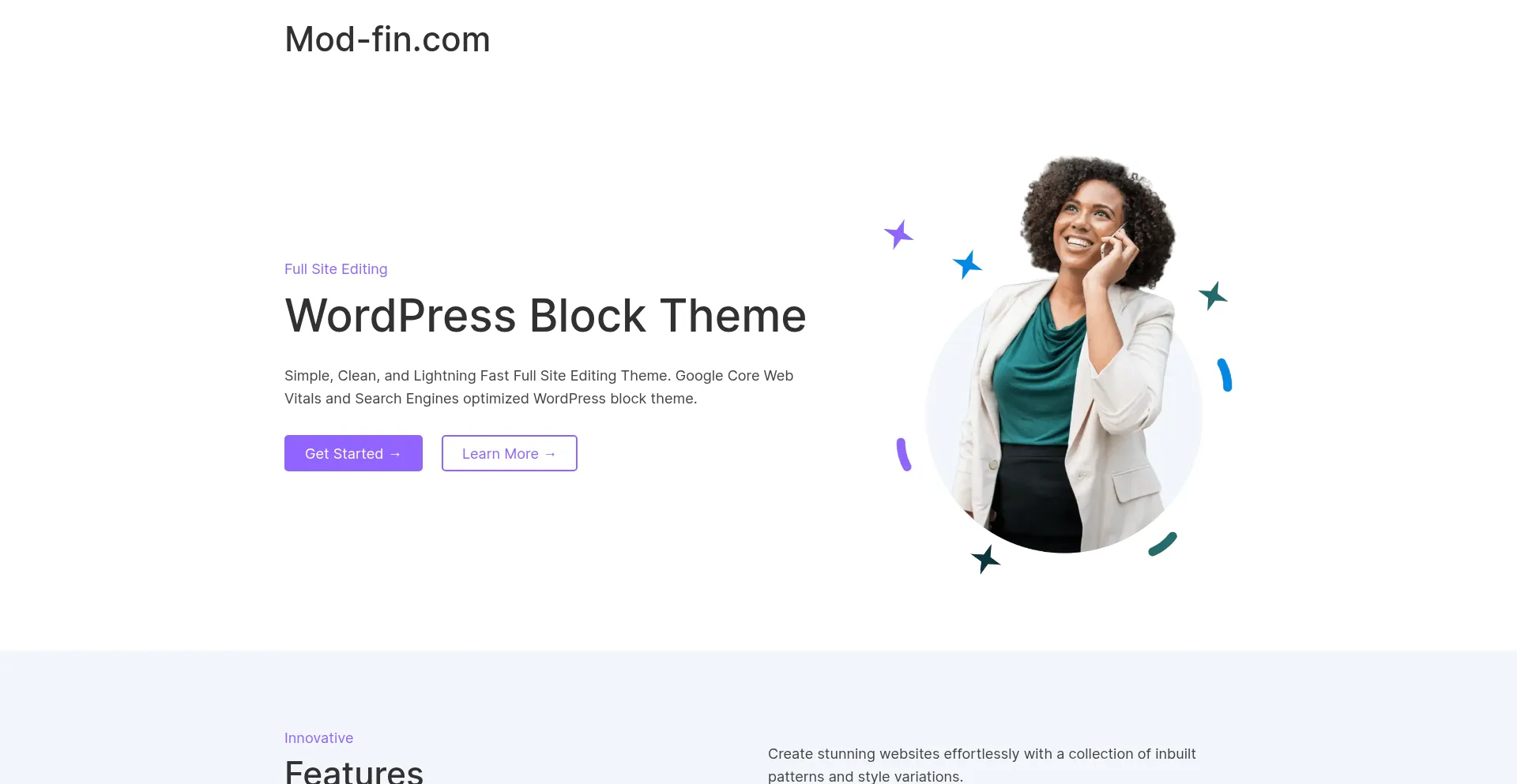 Website screenshot of Mod-fin.com
