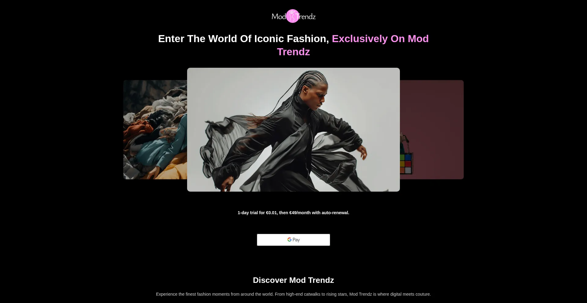 Website screenshot of Mod-trendz.com