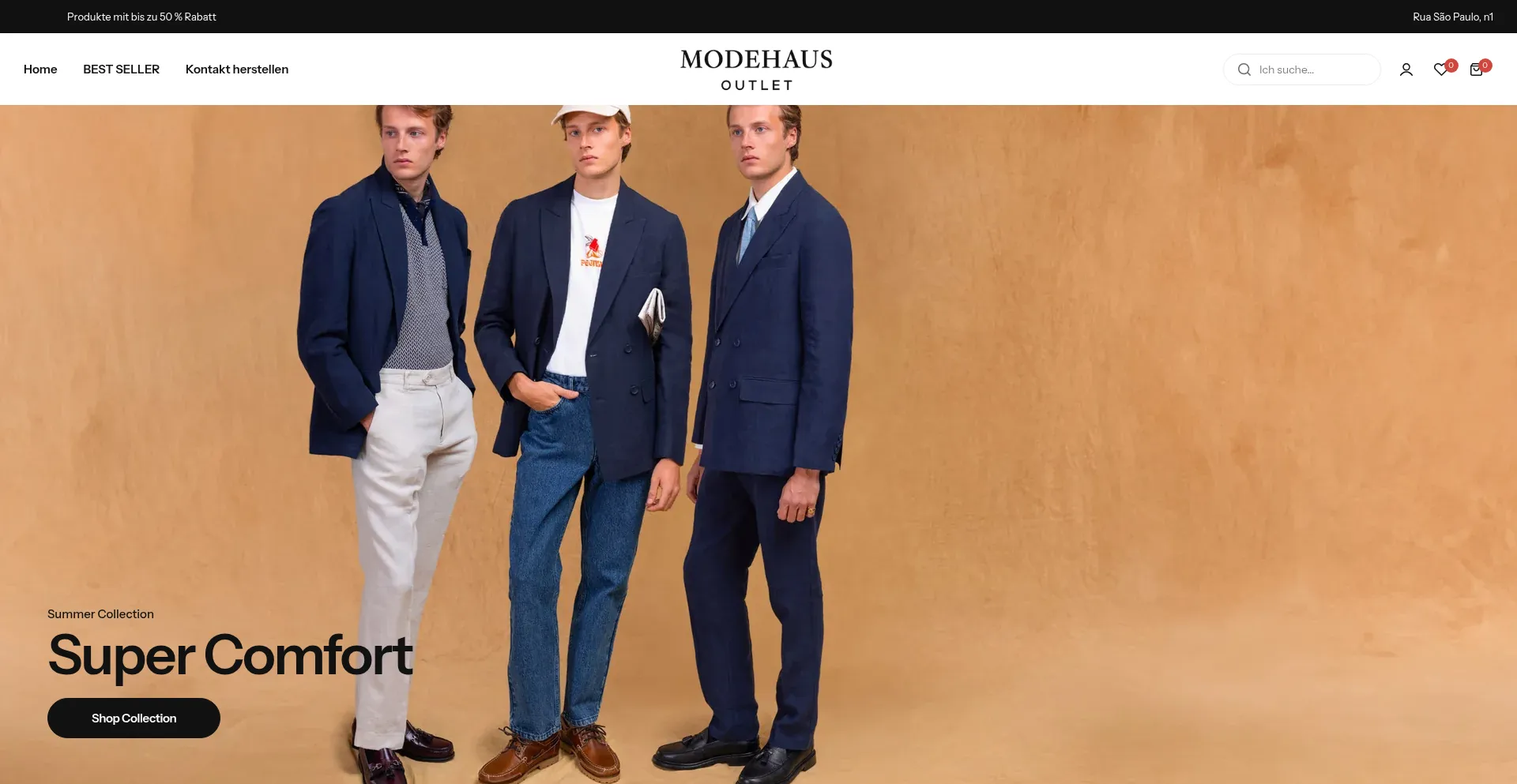 Website screenshot of Modehausoutlet.com