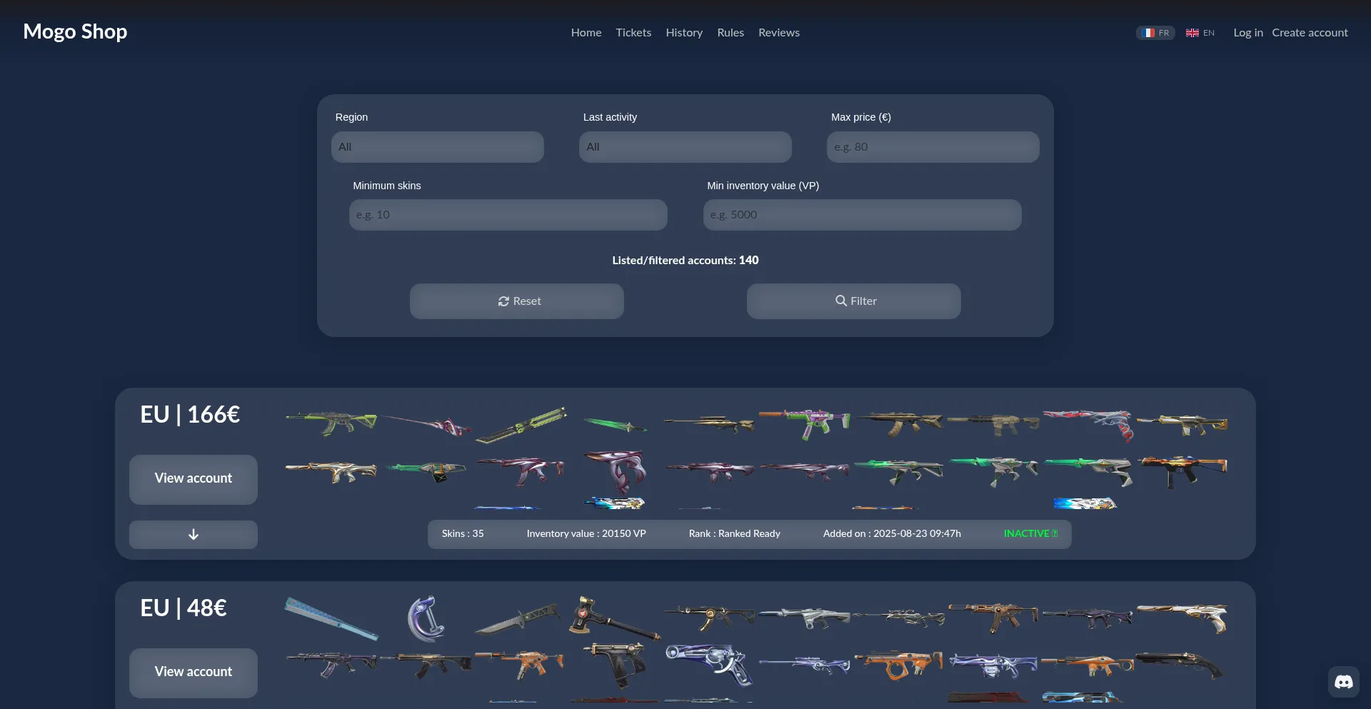 Website screenshot of Mogoshop.eu