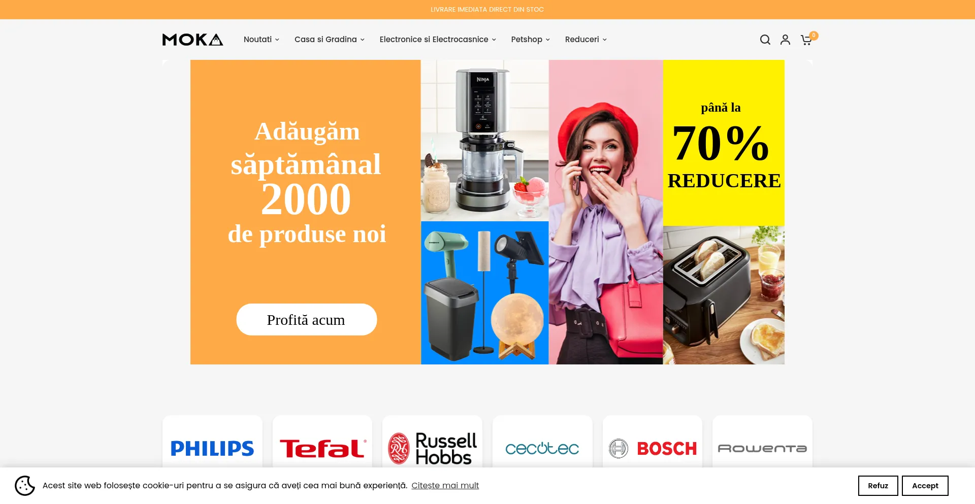 Website screenshot of Moka.ro