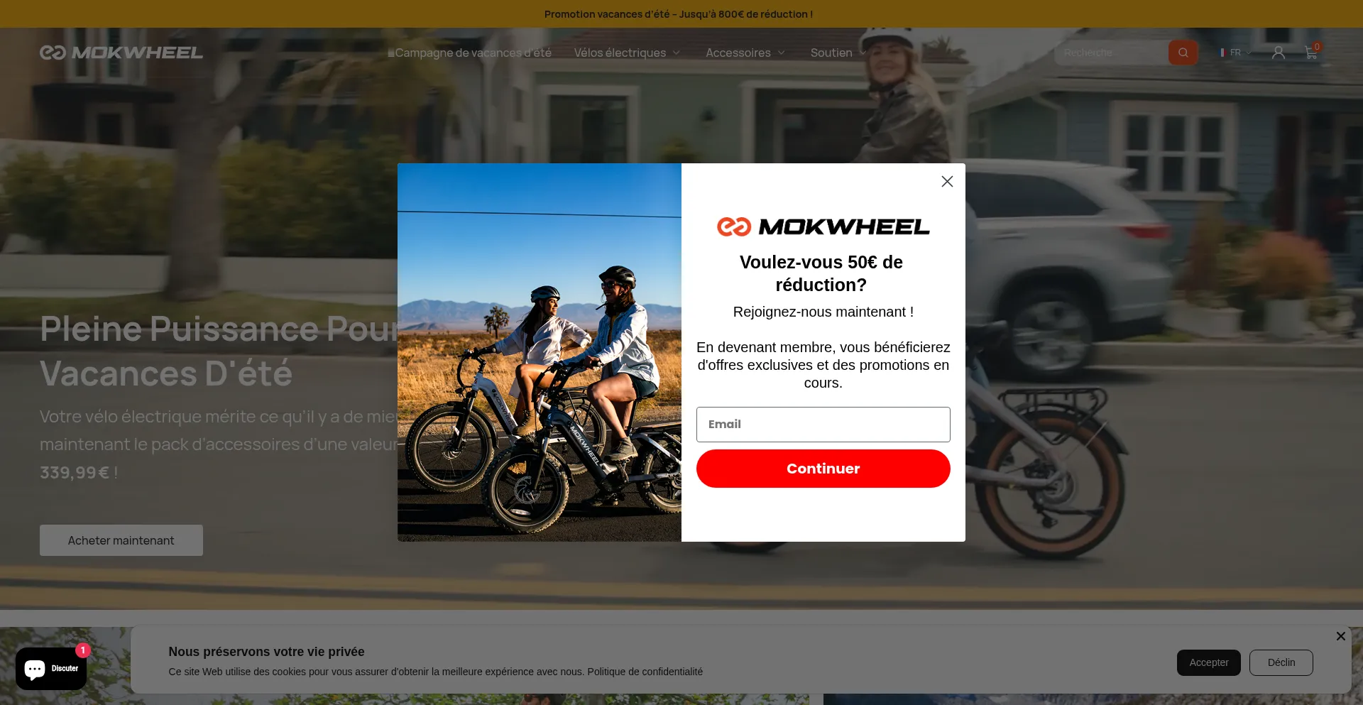Website screenshot of Mokwheel.fr