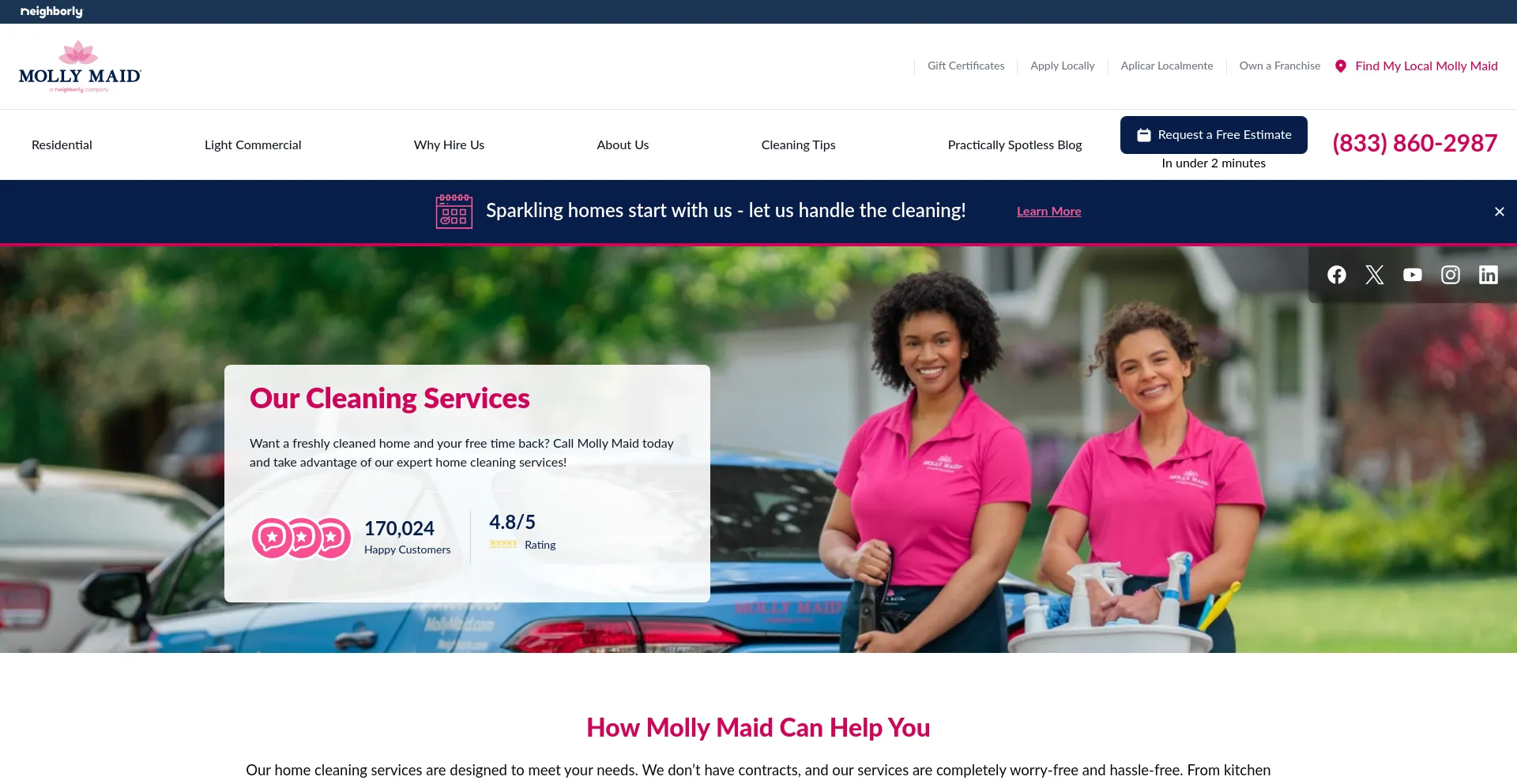 ¿És Seguro y Confiable Mollymaid.com?