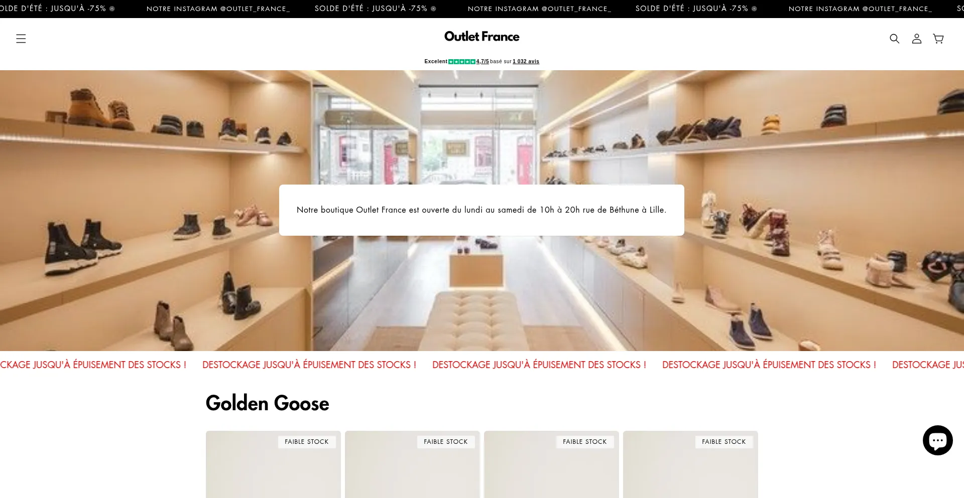 Website screenshot of Mon-outlet-fr.store