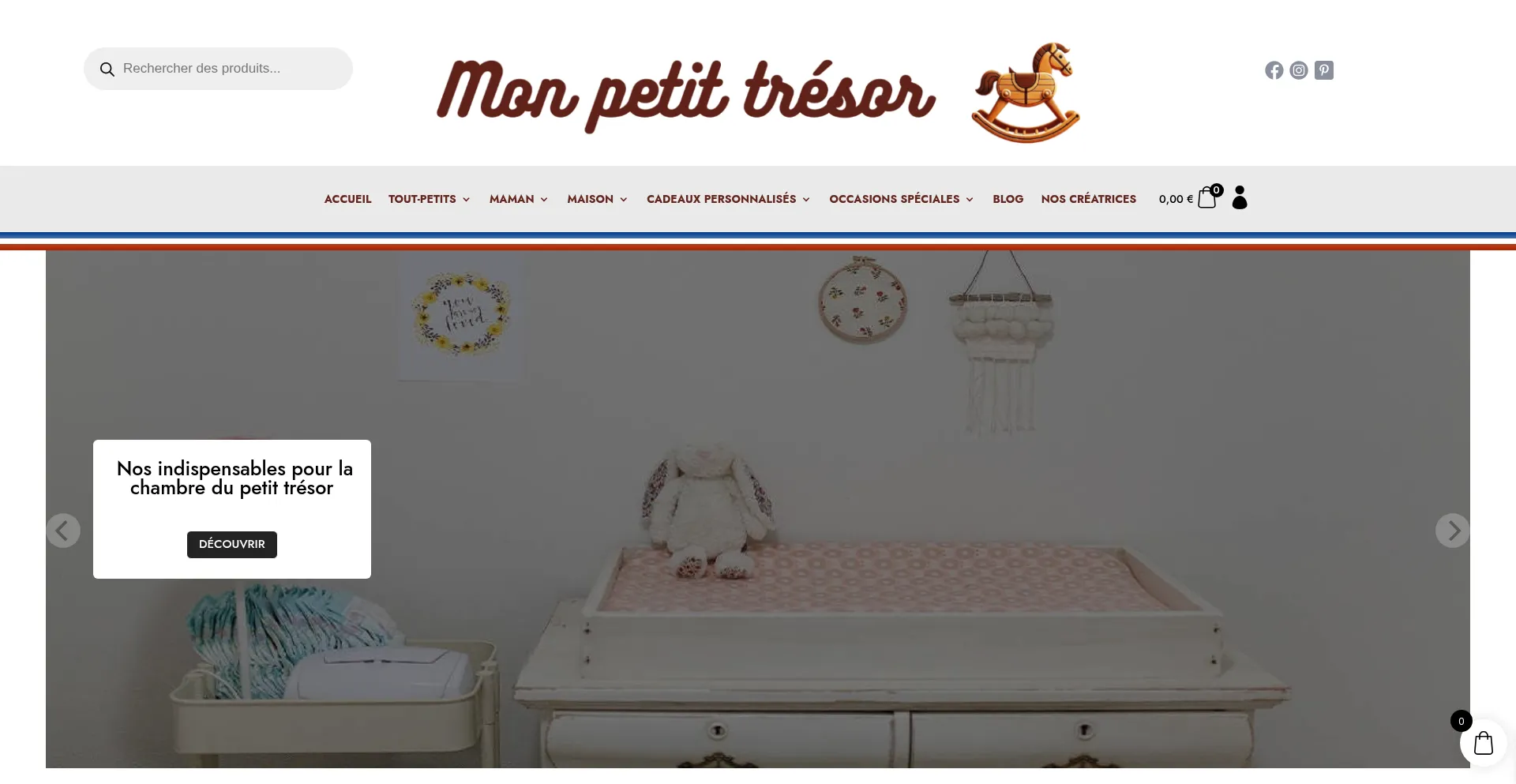 Website screenshot of Mon-petit-tresor.com