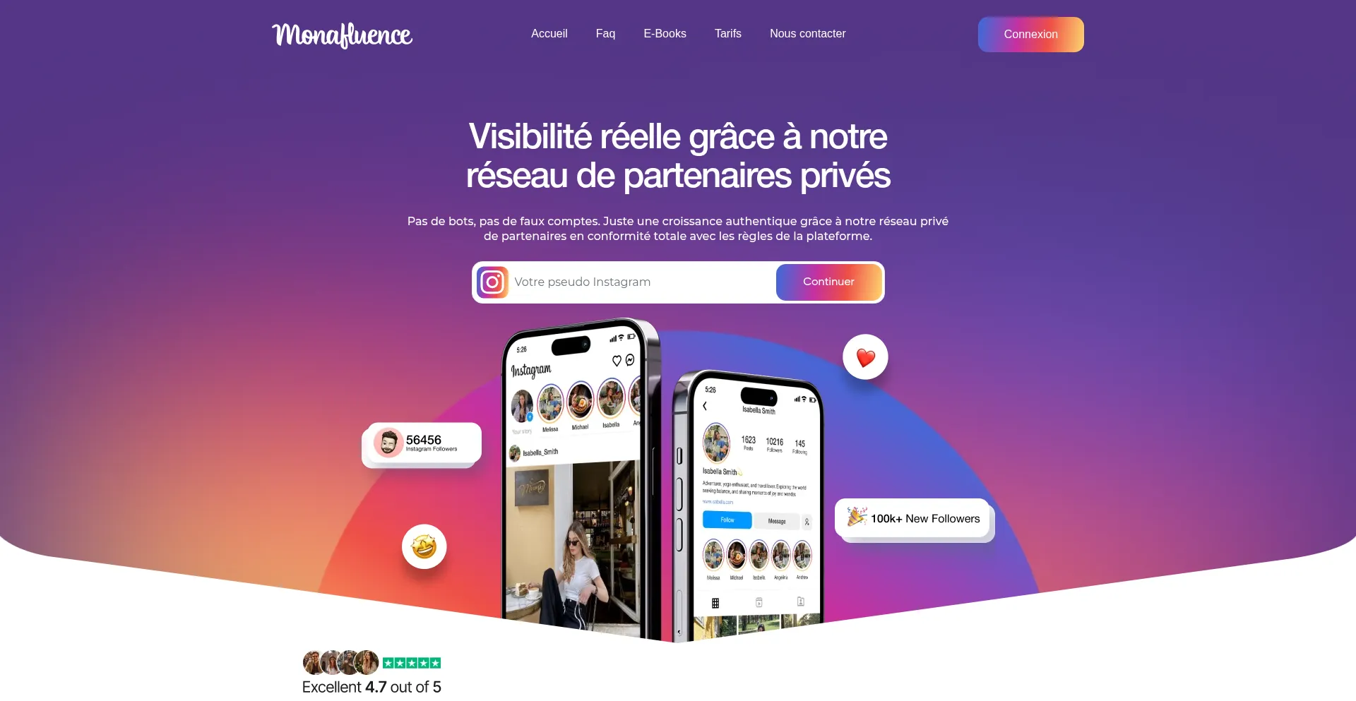 Website screenshot of Monafluence.com
