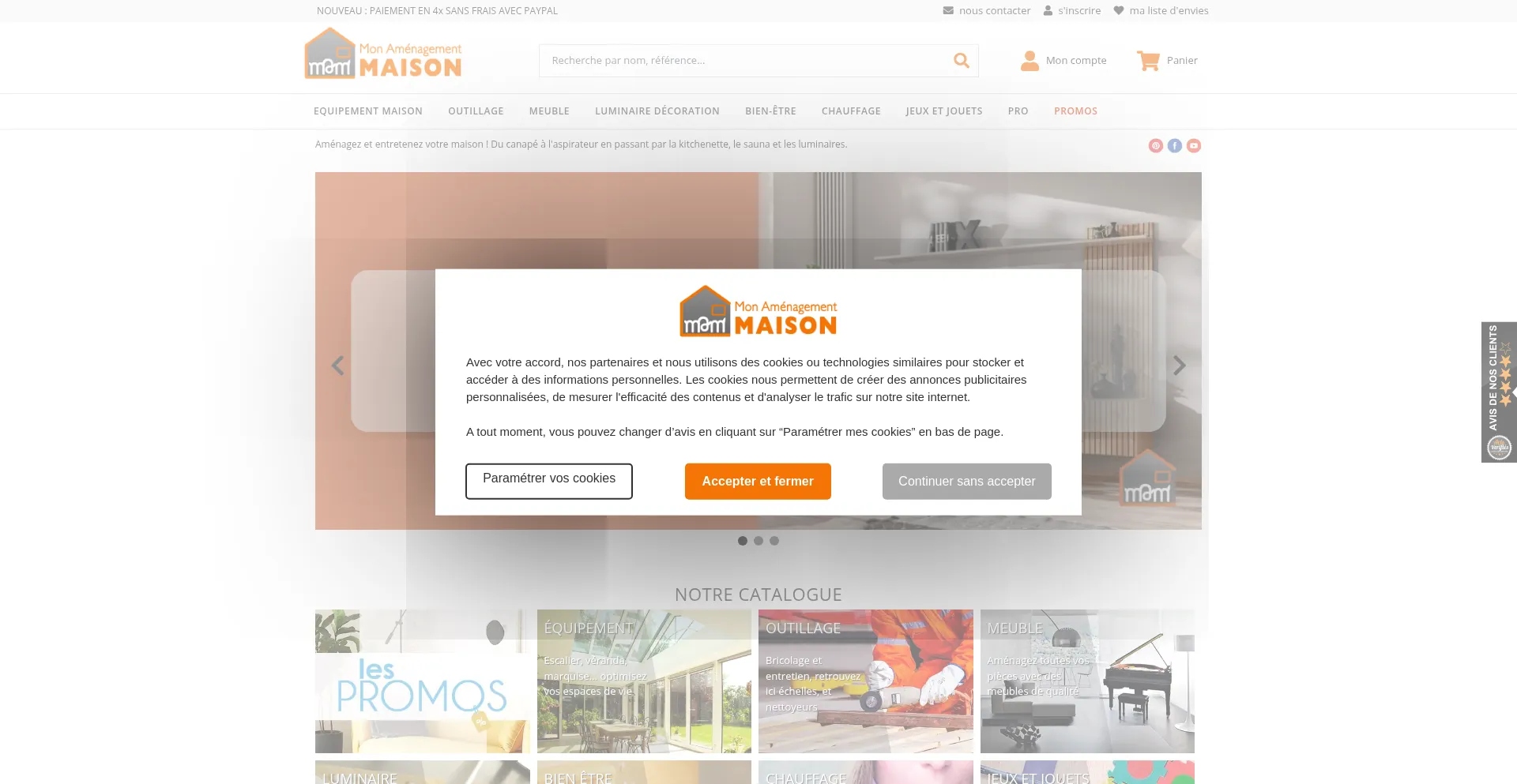 Website screenshot of Monamenagementmaison.fr