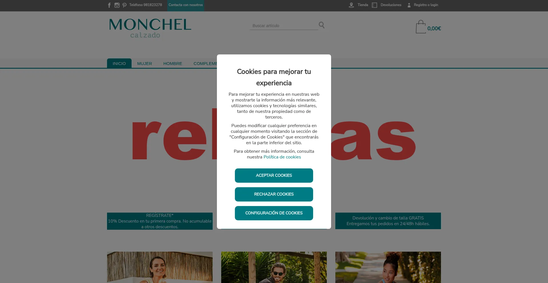 Website screenshot of Monchel.com