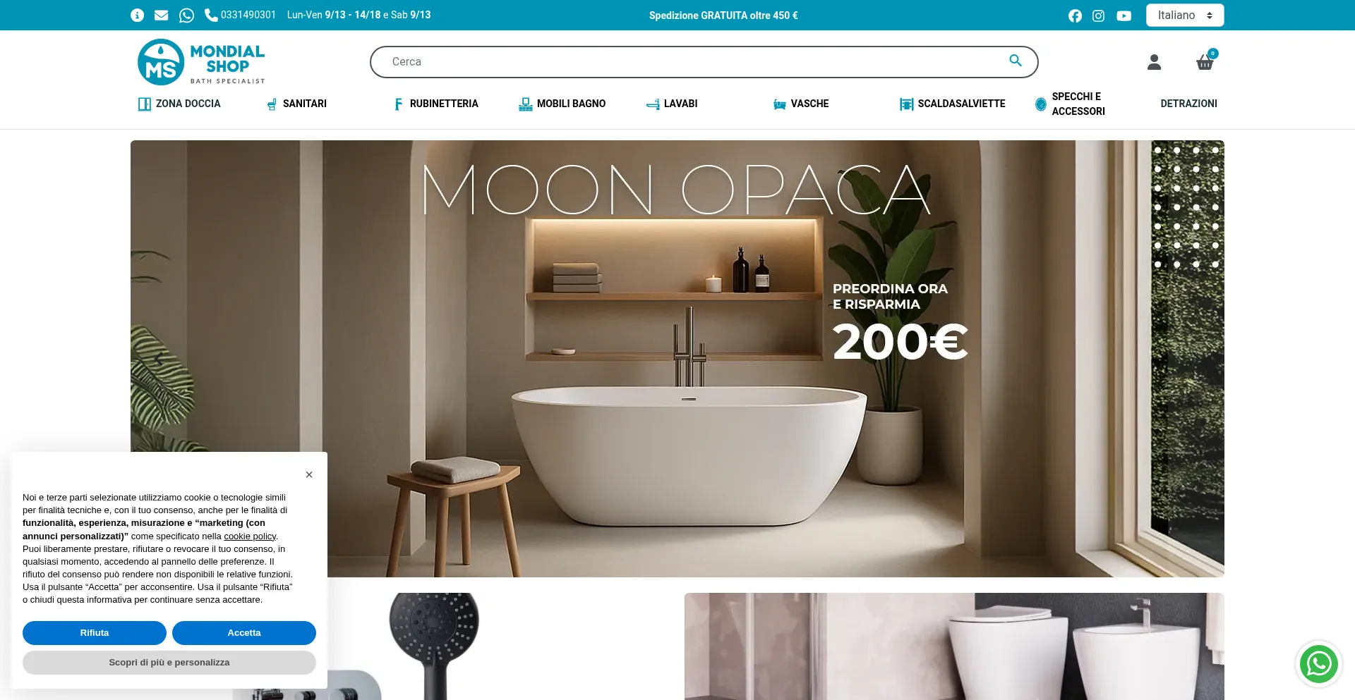 Website screenshot of Mondialshop.it
