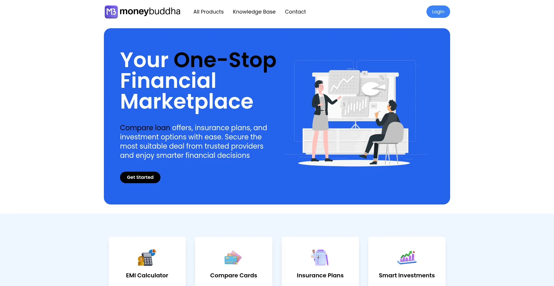 Website screenshot of Moneybuddha.in