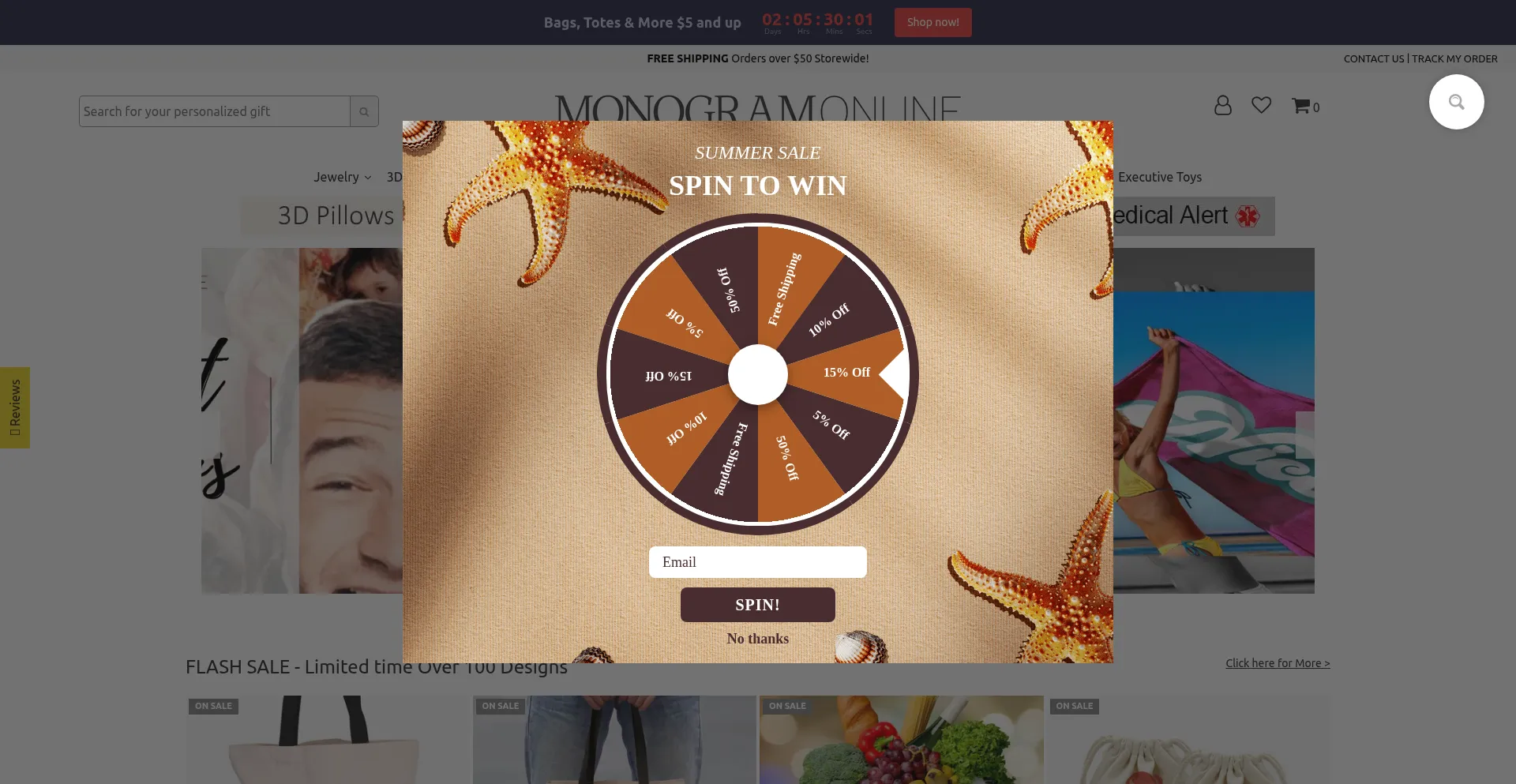 Website screenshot of Monogramonline.com