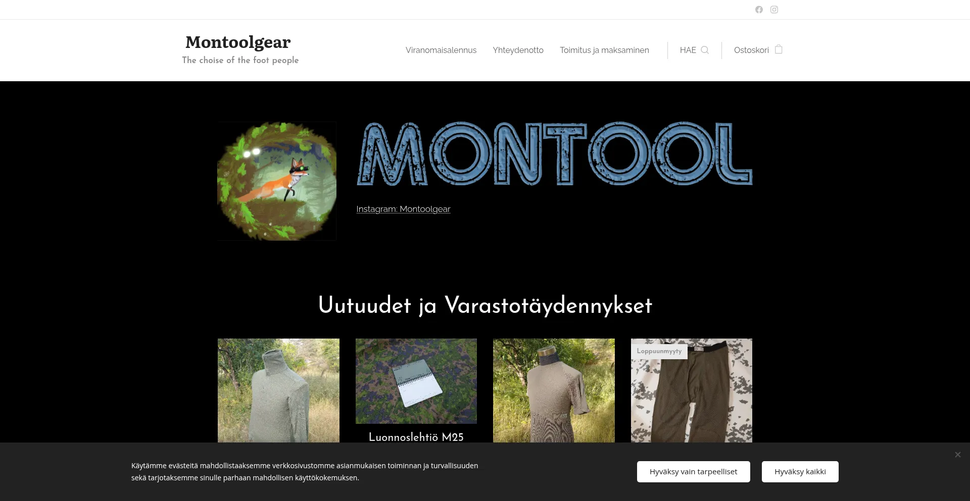 Website screenshot of Montoolgear.com
