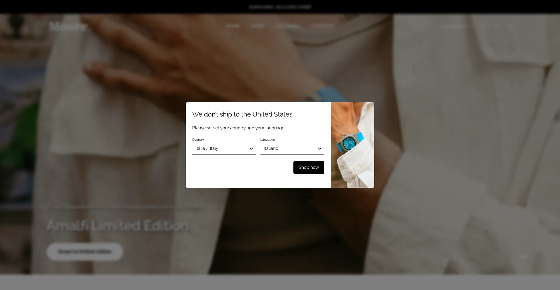 Website screenshot of Moorewatches.com