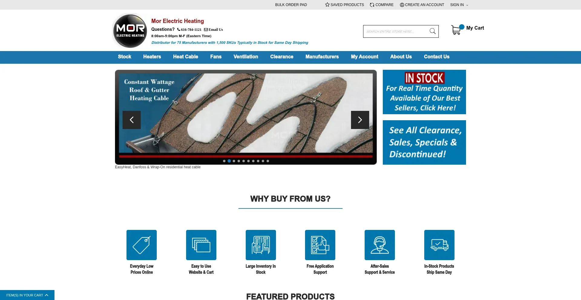 Website screenshot of Morelectricheating.com