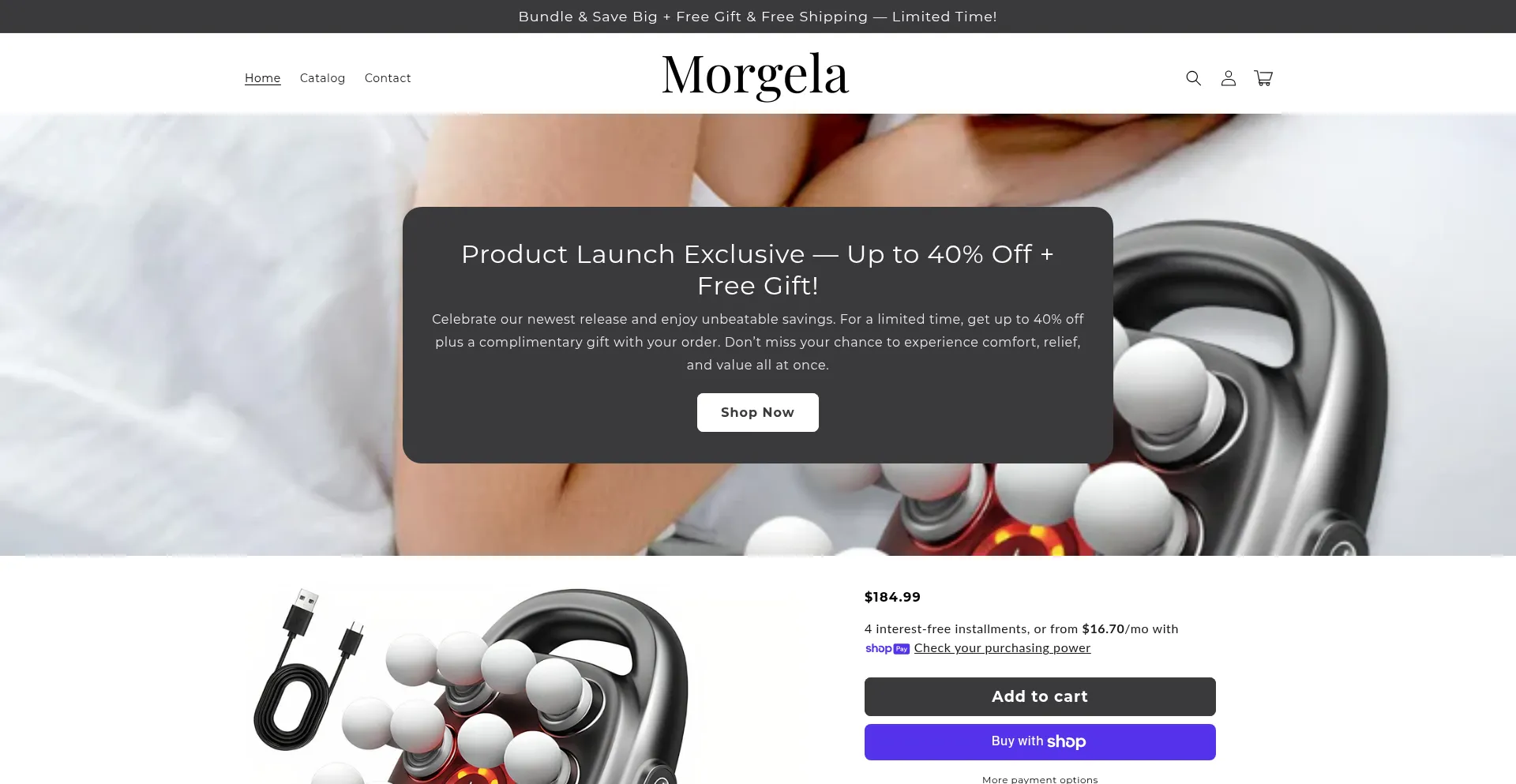 Website screenshot of Morgela.com