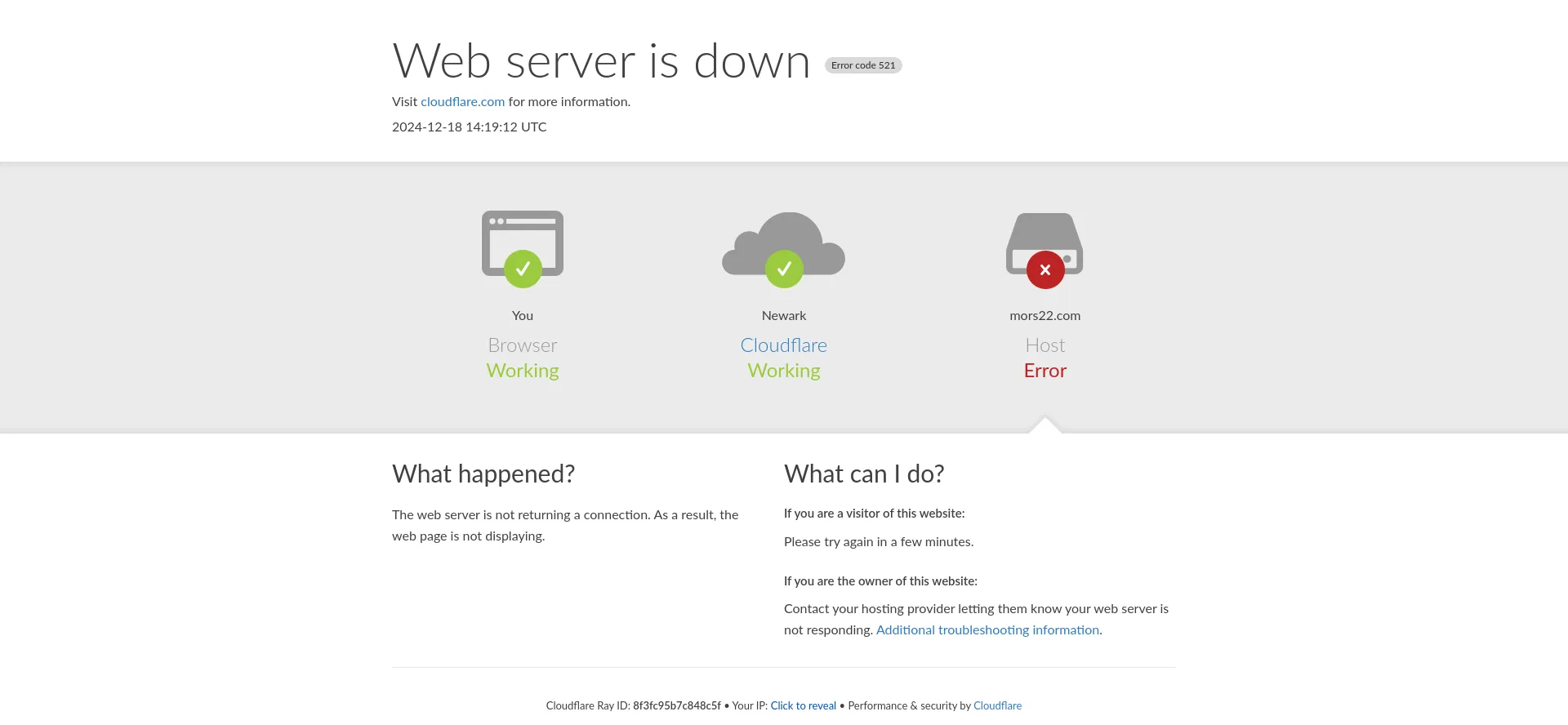 Website screenshot of Mors22.com