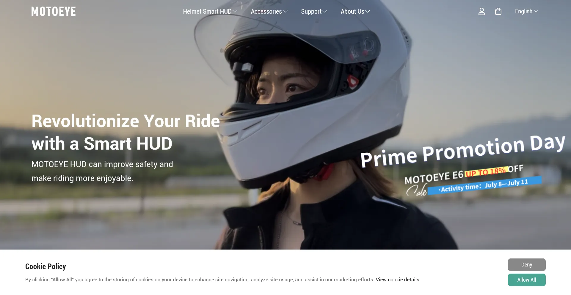 Website screenshot of Motoeye.com