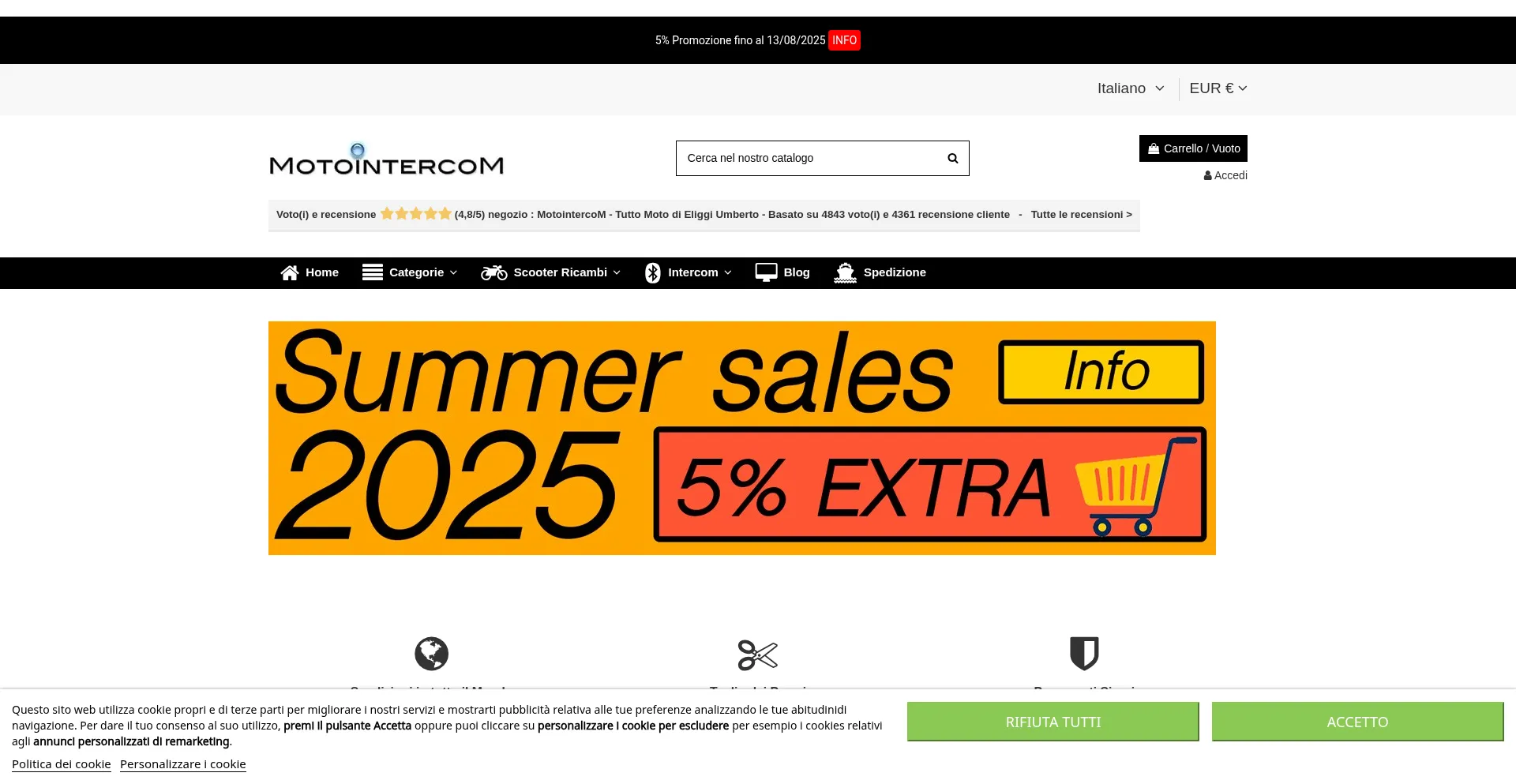 Website screenshot of Motointercom.eu