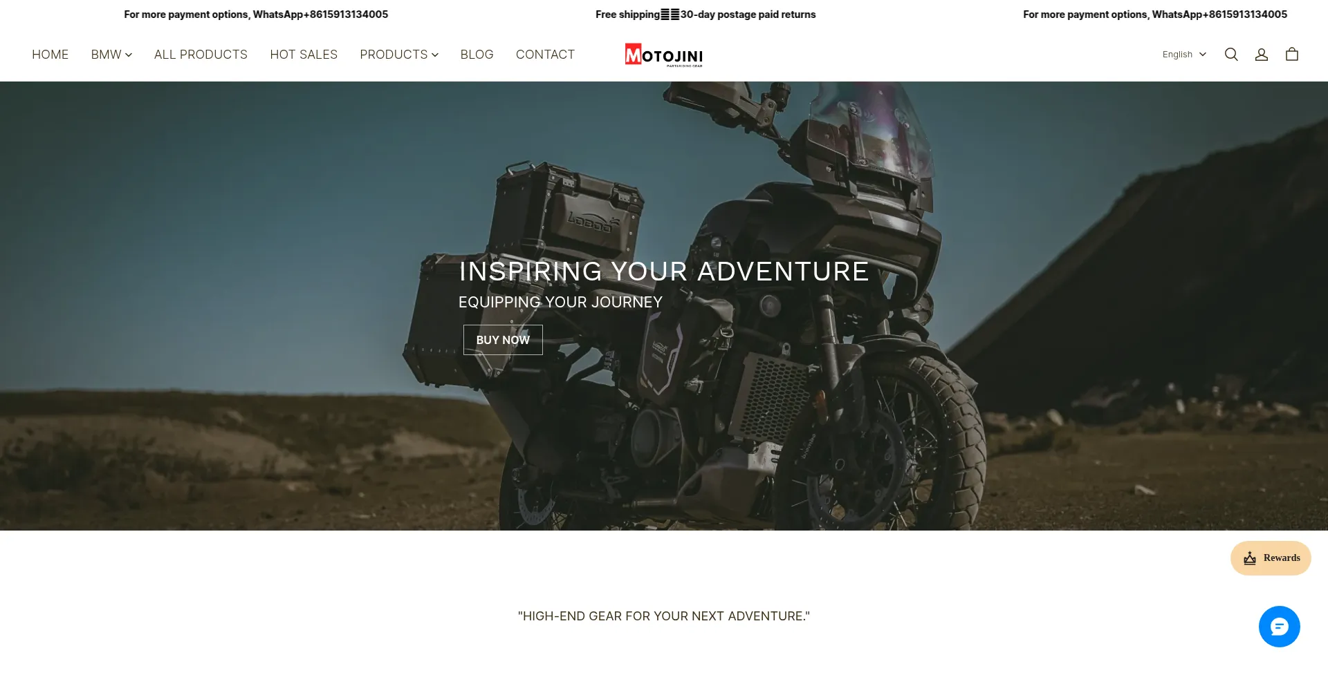 Website screenshot of Motojini.com