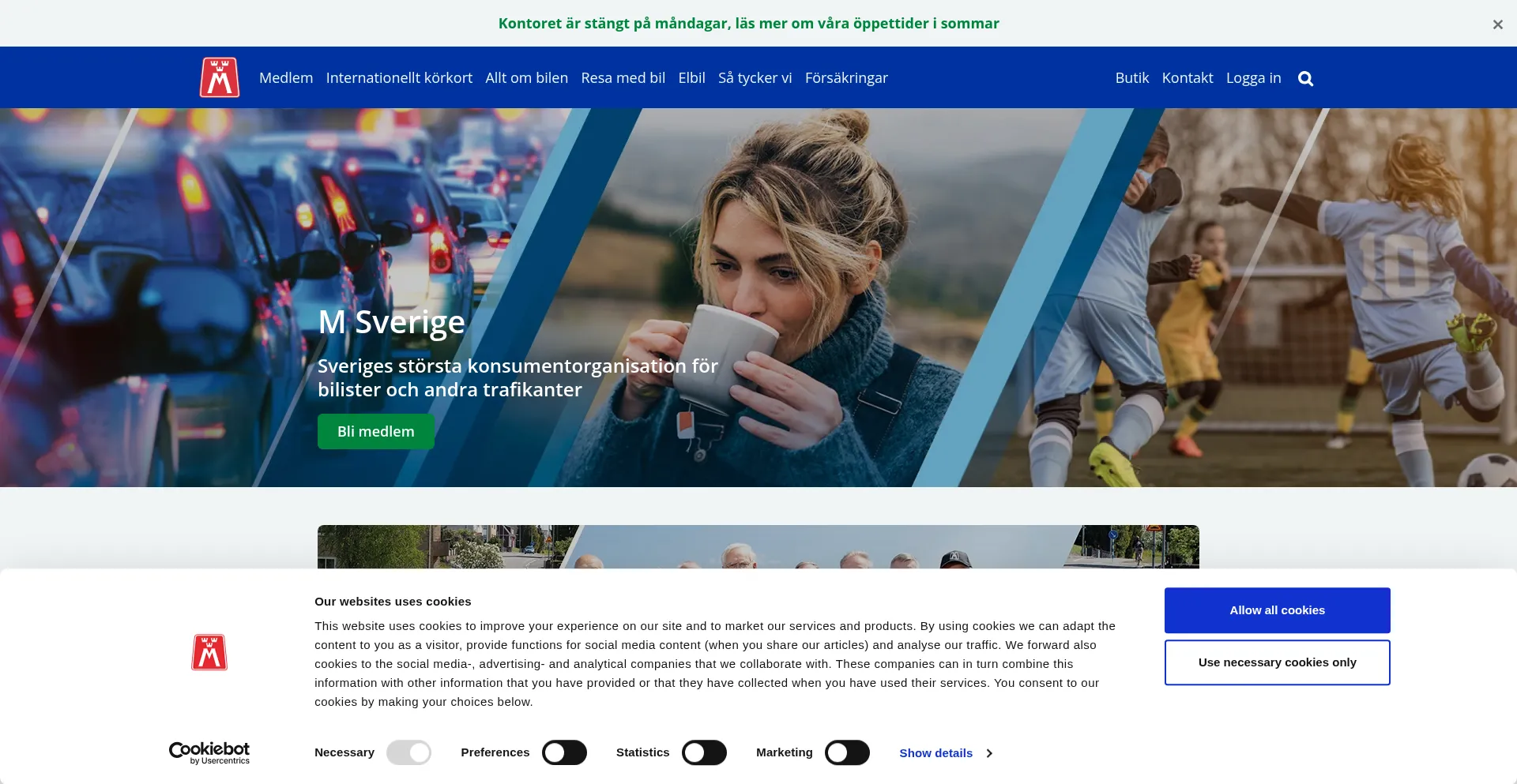 Website screenshot of Motormannen.se